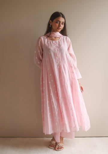 Blush Polka Dots Kurta Set