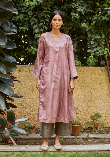 Blush Embroidered Silk Kurta Set