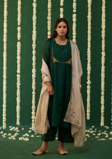 Emerald Embroidered Kurta Set