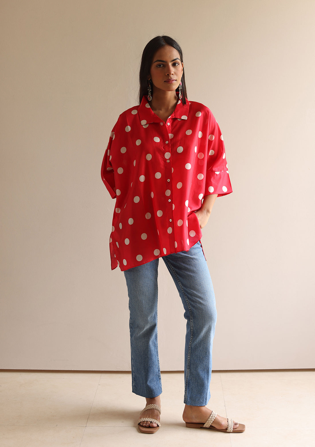 Scarlet Polka Dot Shirt