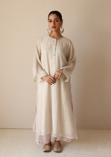 Ivory Basic Tissue Kurta