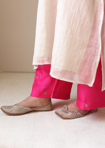 Fuchsia Embroidered Farshi