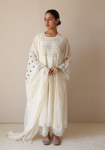 Ivory Smocking Kurta Set