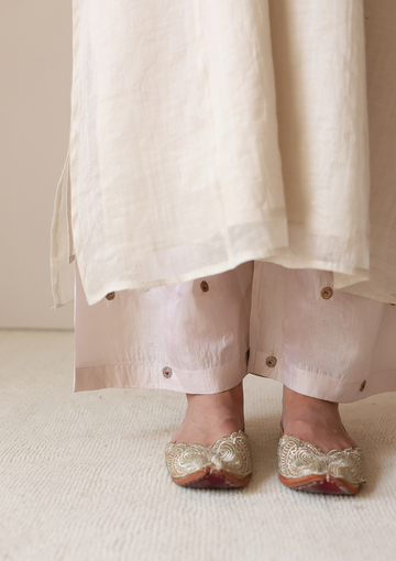 Ivory Embroidered Farshi