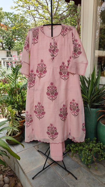Blush Blockprint Kurta Set