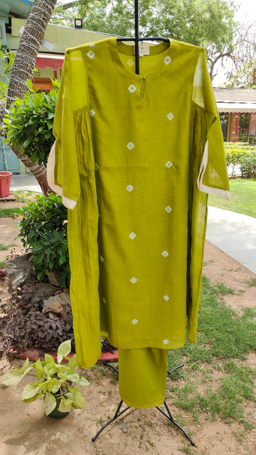 Lime Tie Dye Kurta Set