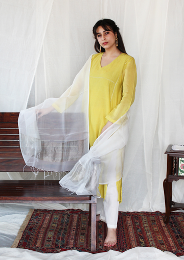 Ivory Organza Dupatta