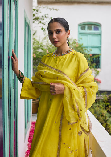 Canary Zardozi Embroidered Kurta Set