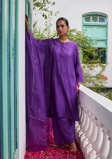 Amethyst Zari Embroidered Kurta Set