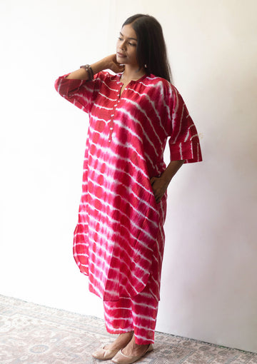 Scarlet Tie Dye Kurta Set
