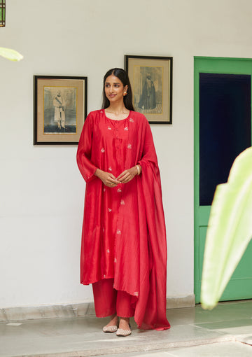 Scarlet Sequinned Kurta Set
