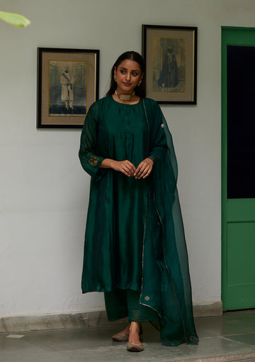 Emerald Chaand Buta Kurta Set