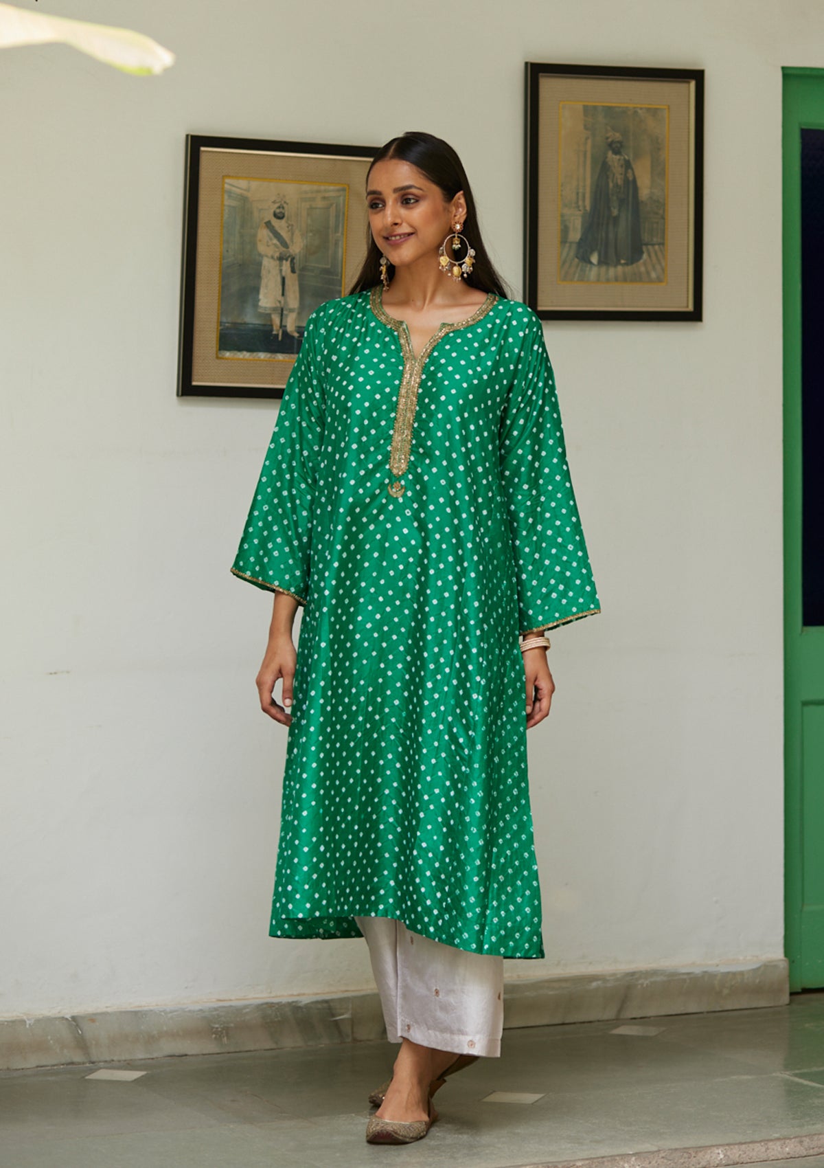 Emerald Bandhani Kurta Set