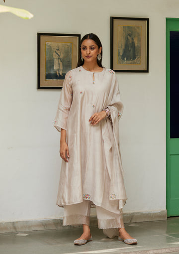 Ivory Sequinned Kurta Set