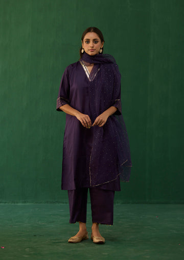 Violet Gota Kurta Set