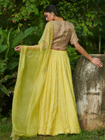 Load image into Gallery viewer, Embroidered Canary Yellow Lehenga Set
