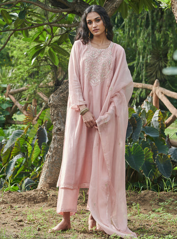 Blush Festive Dabka Embroidered Kurta Set