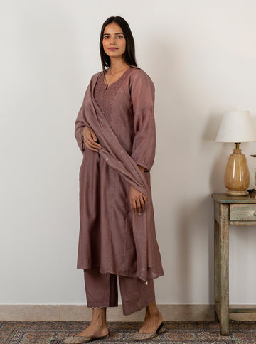 Violet Chikankari Kurta Set
