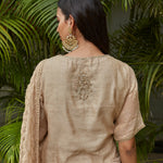 Load image into Gallery viewer, Almond Embroidered Tissue Saree
