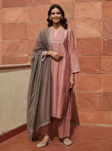 Blush and Slate Festive Kurta Set