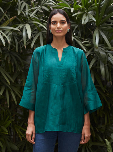 Emerald Pintuck Kurti