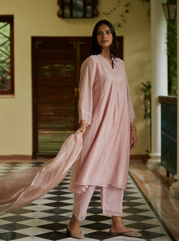 Blush Tagai and Mukaish Kurta Set