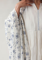 Load image into Gallery viewer, Ivory and Blue Embroidered Kurta Set
