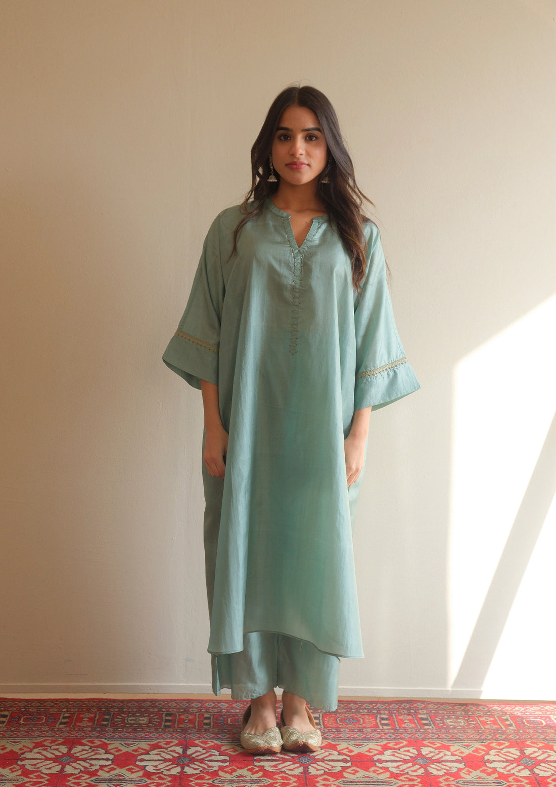 Powder blue Silk Kurta Set