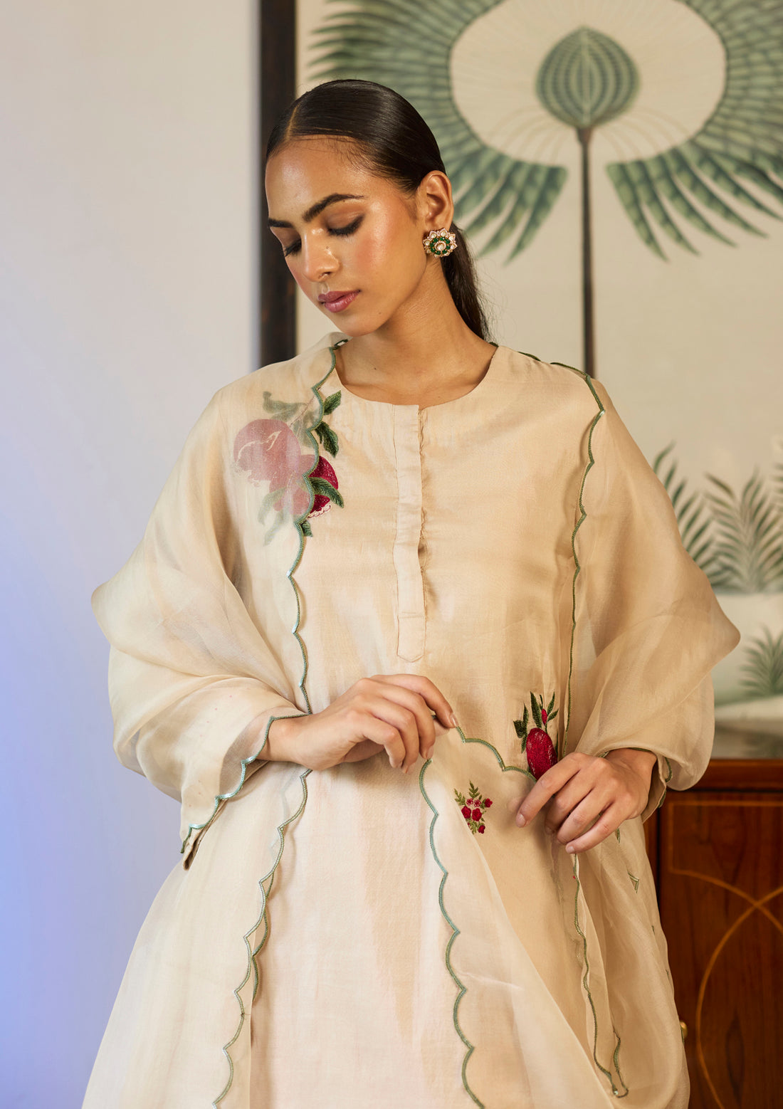 Ivory Bloom Embroidered Kurta Set