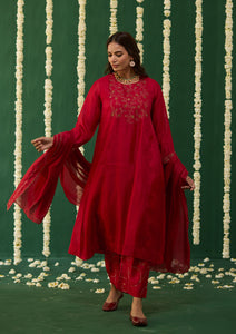 Scarlet Embroidered Kurta Set