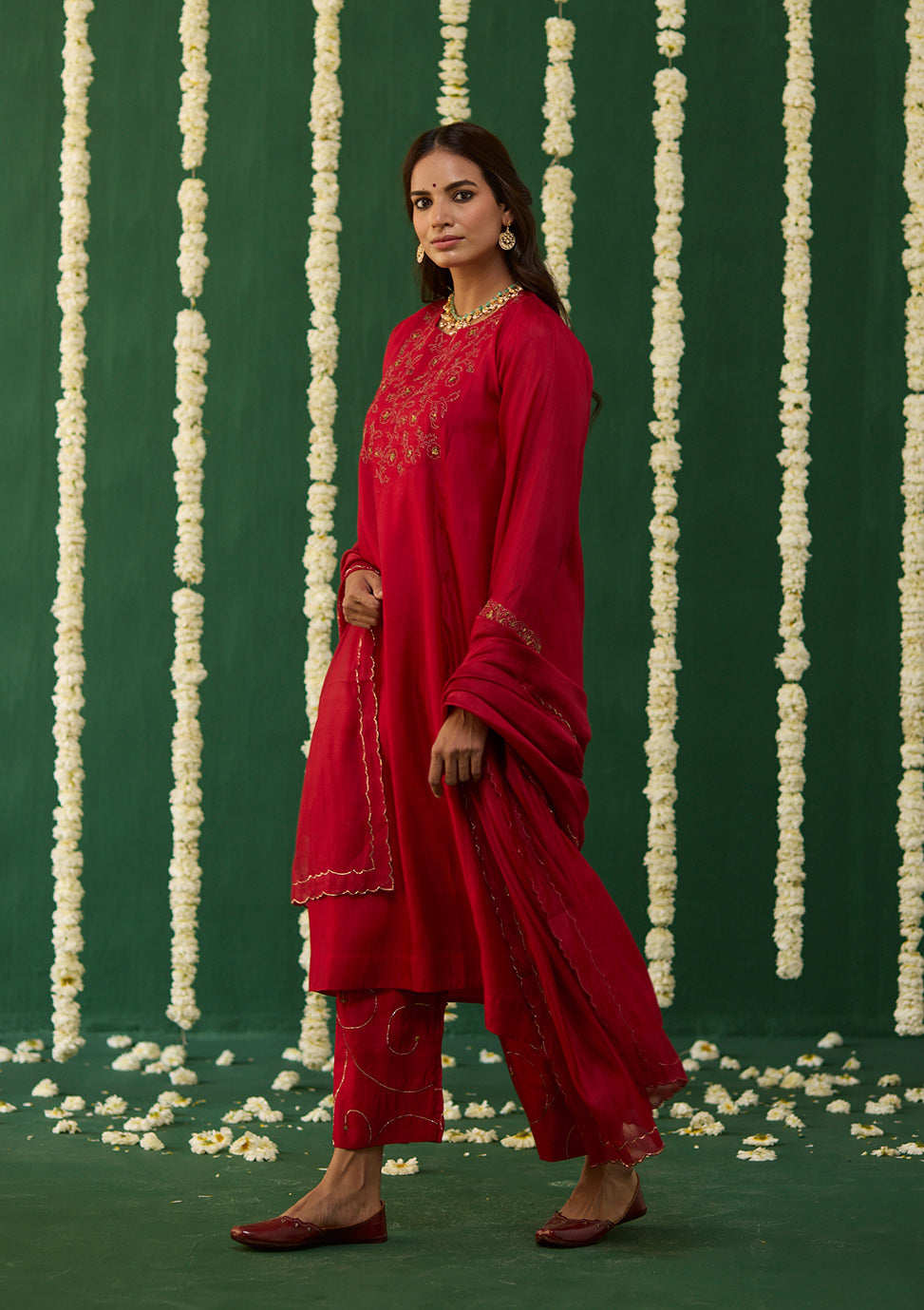 Scarlet Embroidered Kurta Set