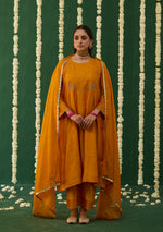 Load image into Gallery viewer, Saffron Embroidered Yoke Kurta Set
