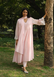 Blush Floral Scallops Kurta Set