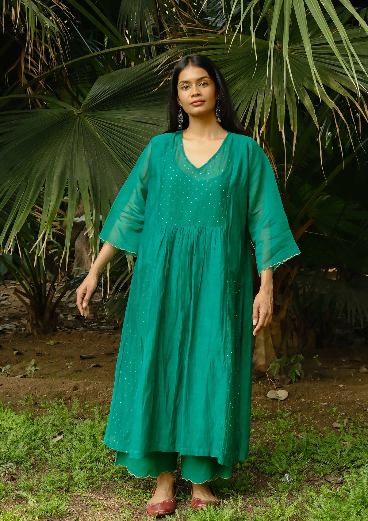 Emerald Mukaish Kurta Set