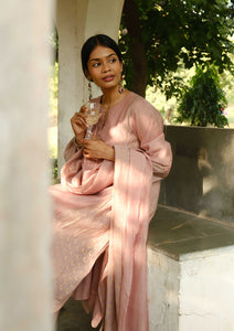 Pale Pink Sequined Chaand Buta Kurta Set