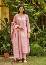 Load image into Gallery viewer, Blush Woven Dots Kurta Set
