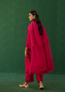 Fuchsia Beaded Kurta Set