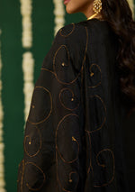 Load image into Gallery viewer, Midnight Black Embroidered Kurta Set
