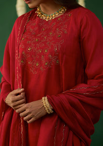 Scarlet Embroidered Kurta Set