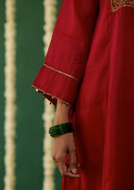 Load image into Gallery viewer, Scarlet Embroidered Yoke Kurta Set
