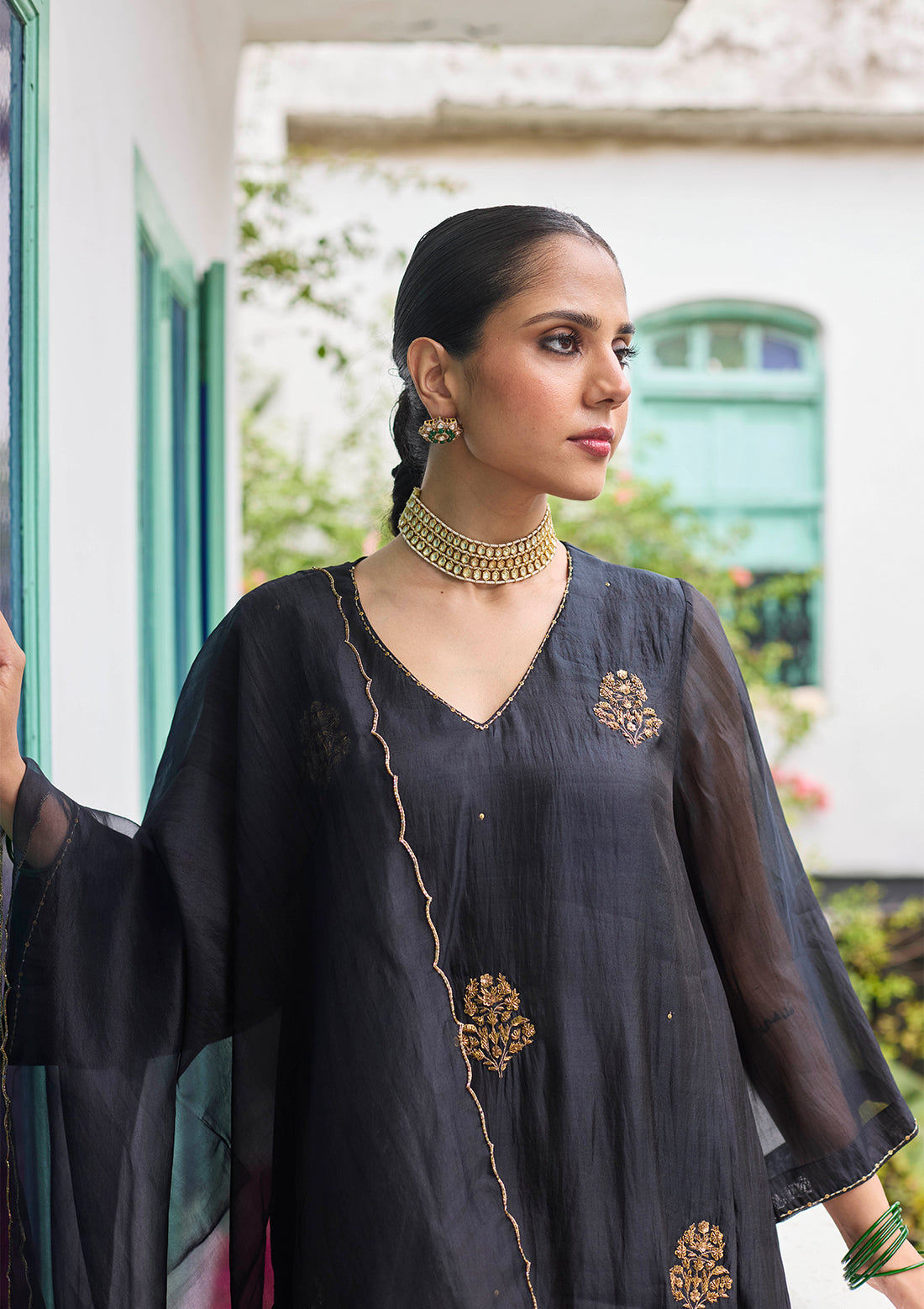 Midnight Black Buta Kurta Set