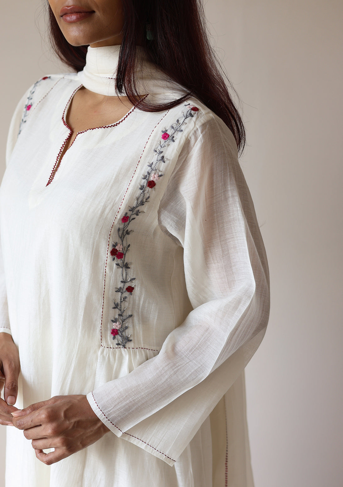 Ivory Floral Kurta Set