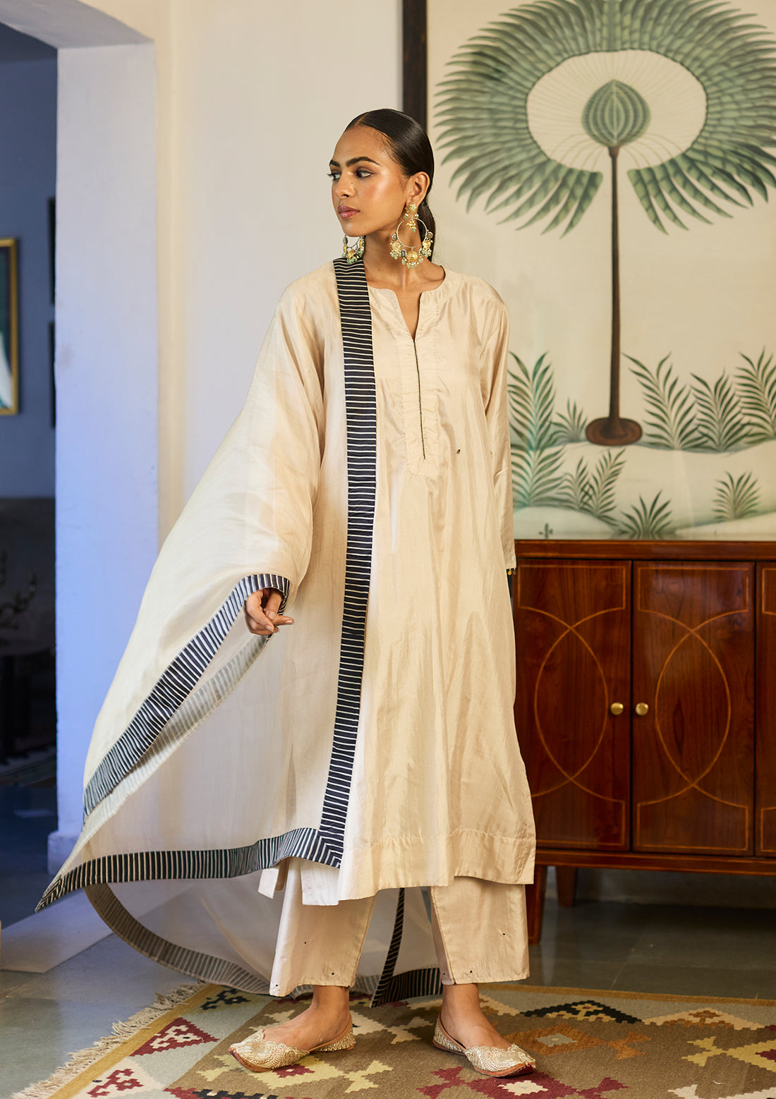 Ivory Silk Kurta Set