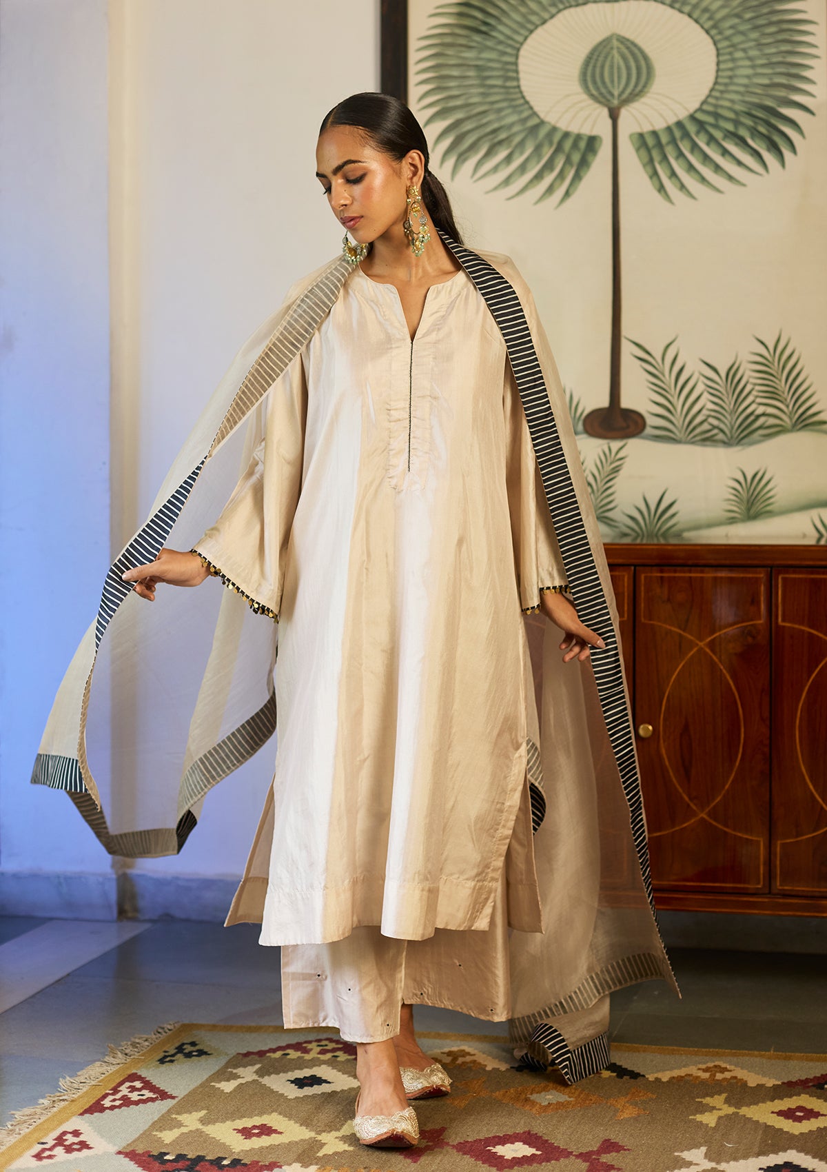 Ivory Silk Kurta Set