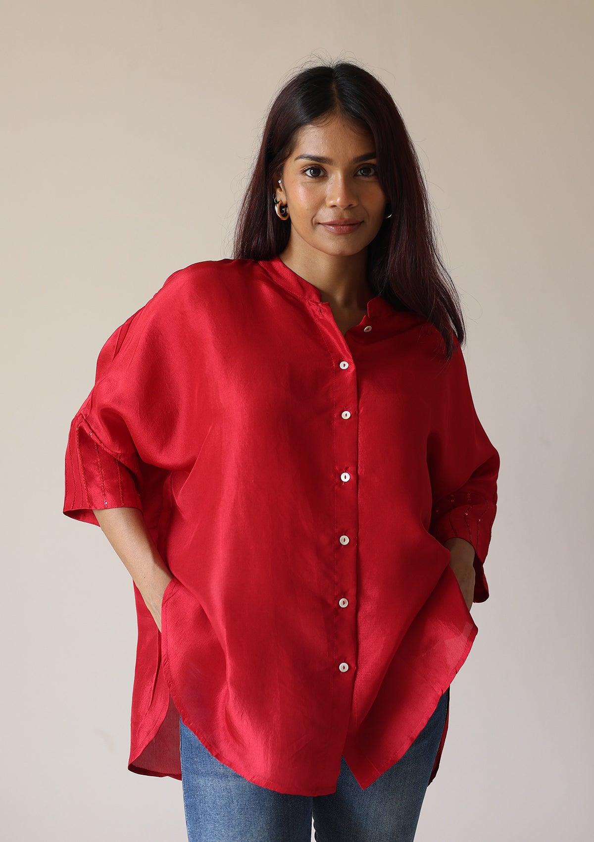Scarlet Embroidered Shirt