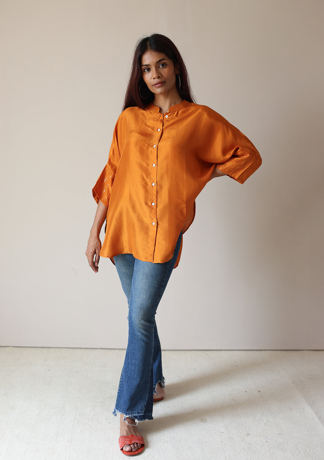 Saffron Embroidered Shirt