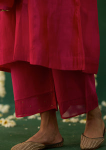 Fuchsia Embroidered Yoke Kurta Set