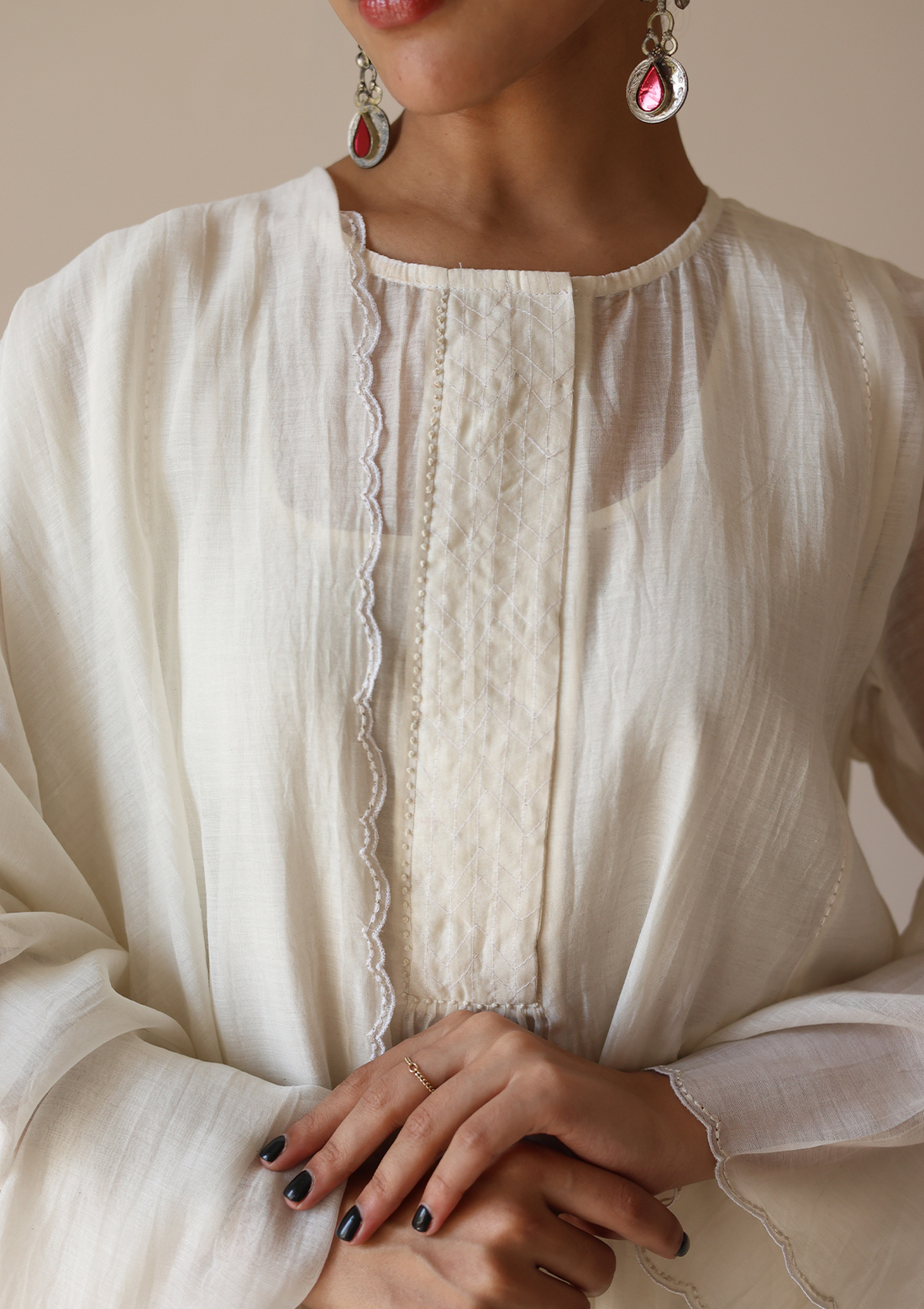 Ivory Tagai Kurta Set