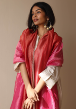 Load image into Gallery viewer, Fuchsia &amp; Scarlet Zari Dupatta
