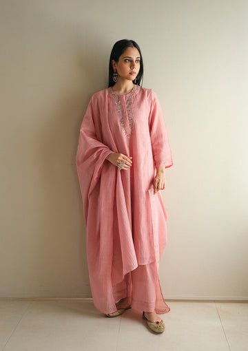 Blush Pink Embroidered Kurta Set